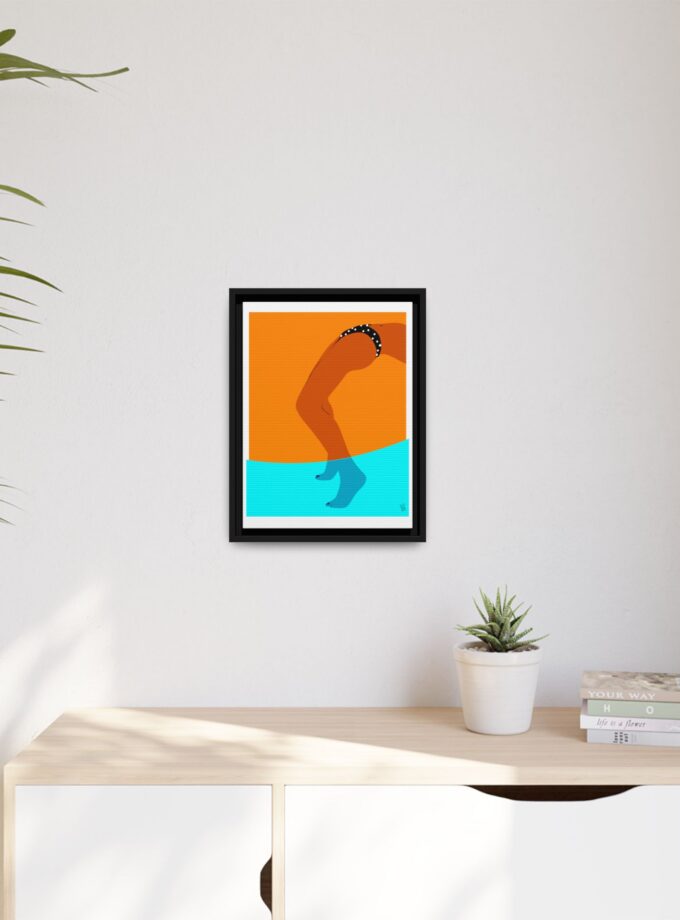 Pool Bridge Canvas, Framed