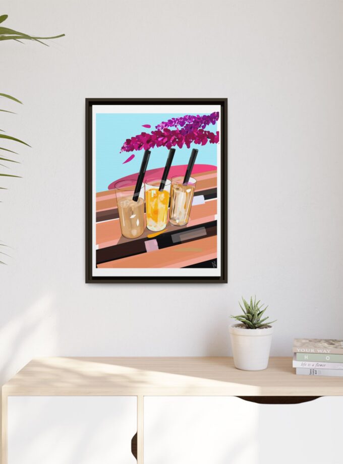 Under The Bugenvilija Canvas, Framed