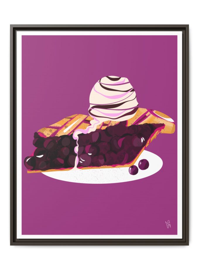 Blueberry Pie Canvas, Framed