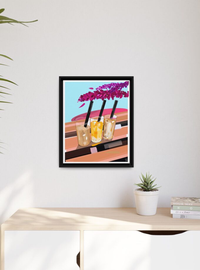 Under The Bugenvilija Canvas, Framed