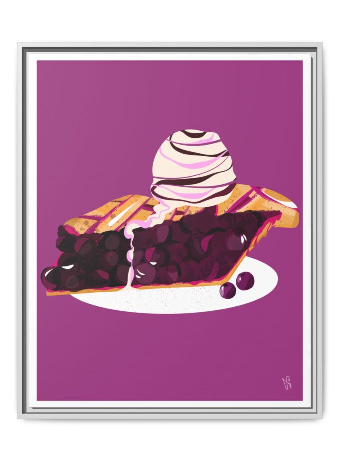 Blueberry Pie Canvas, Framed