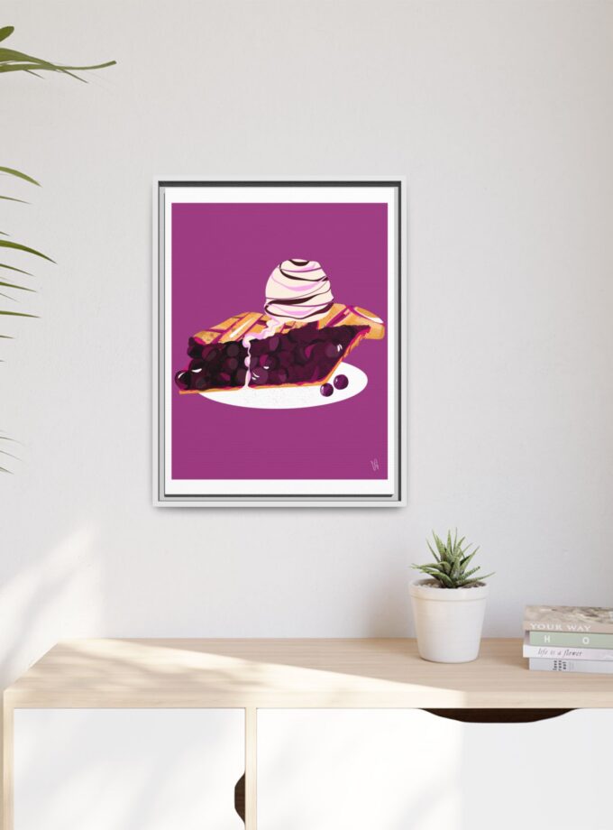 Blueberry Pie Canvas, Framed