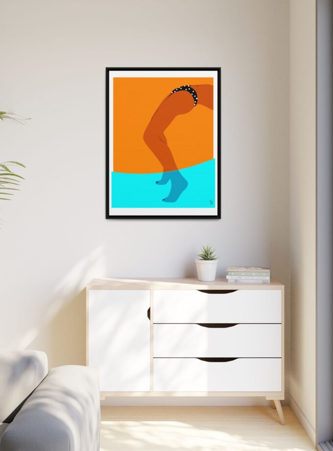 Pool Bridge Canvas, Framed