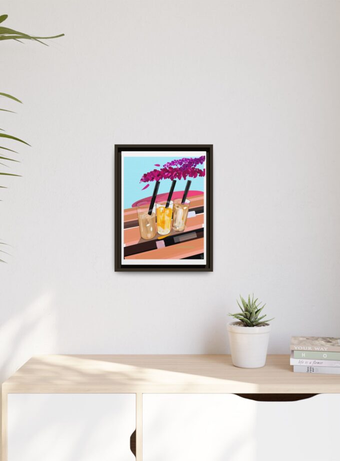 Under The Bugenvilija Canvas, Framed