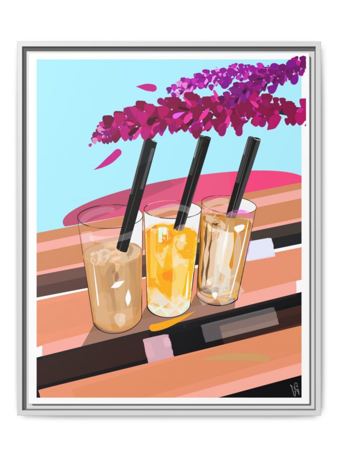 Under The Bugenvilija Canvas, Framed