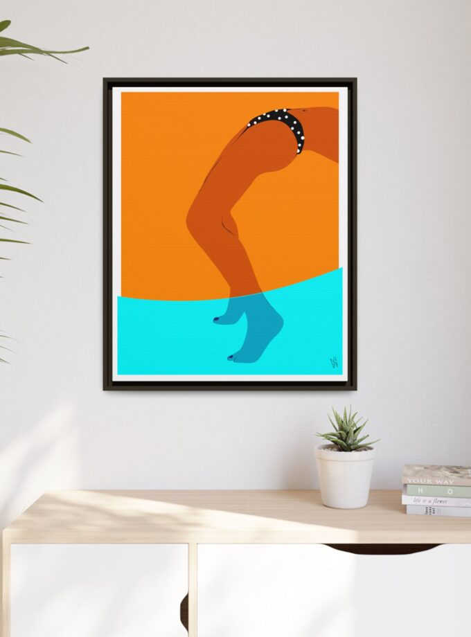 Pool Bridge Canvas, Framed