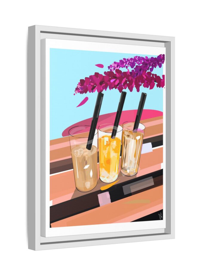 Under The Bugenvilija Canvas, Framed