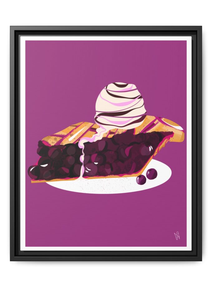 Blueberry Pie Canvas, Framed