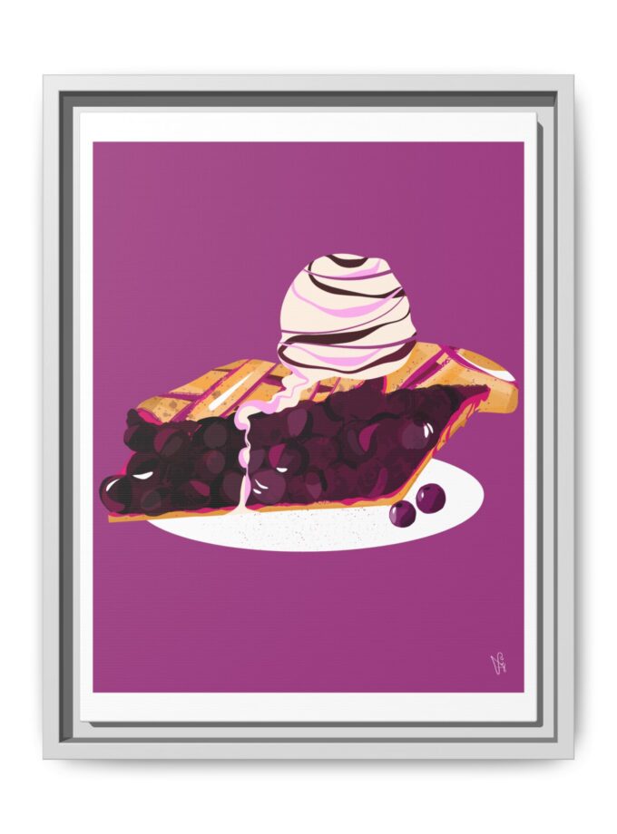 Blueberry Pie Canvas, Framed
