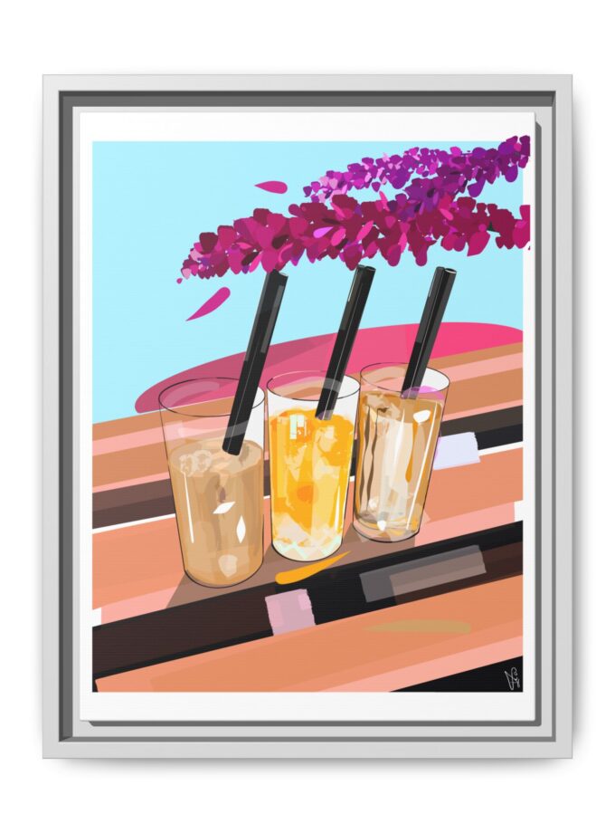 Under The Bugenvilija Canvas, Framed