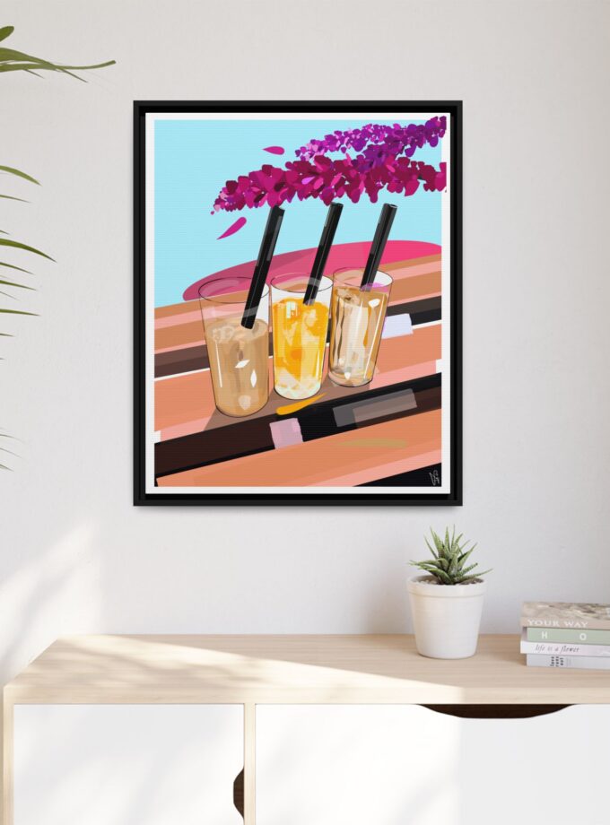 Under The Bugenvilija Canvas, Framed