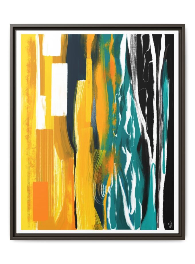 Midnight Swim Canvas, Framed