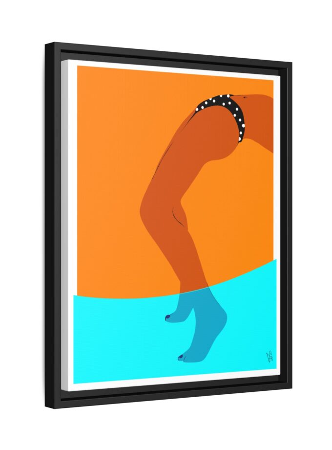 Pool Bridge Canvas, Framed