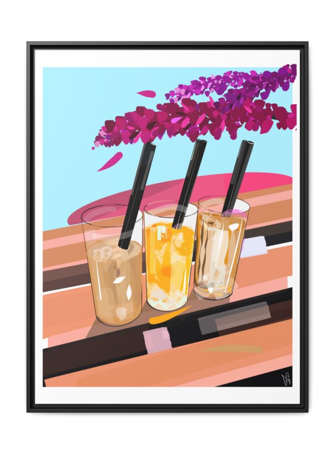 Under The Bugenvilija Canvas, Framed