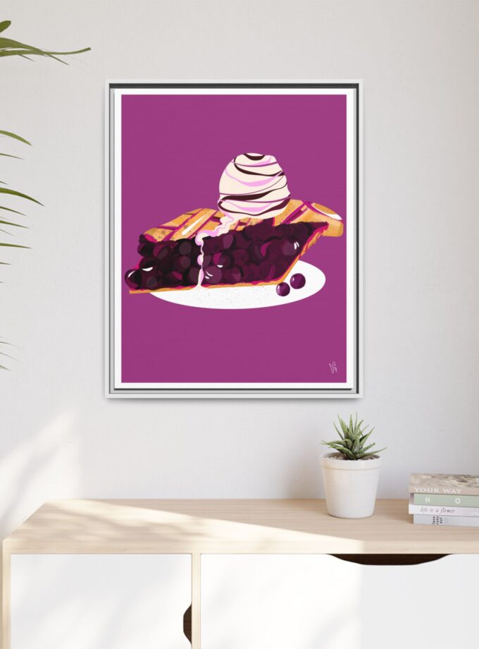 Blueberry Pie Canvas, Framed