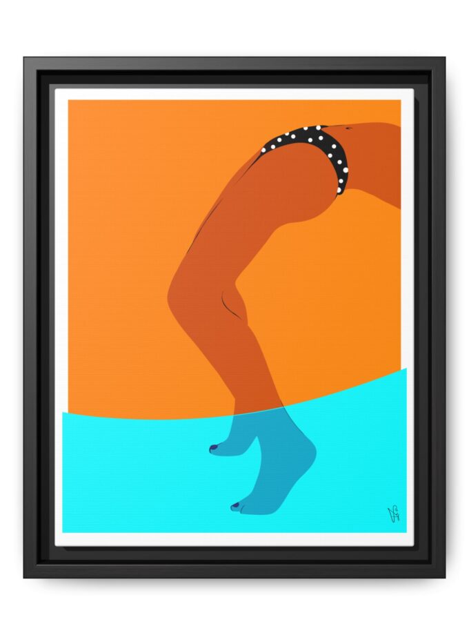Pool Bridge Canvas, Framed