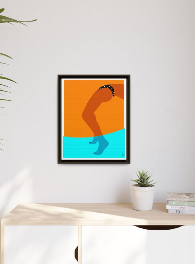 Pool Bridge Canvas, Framed