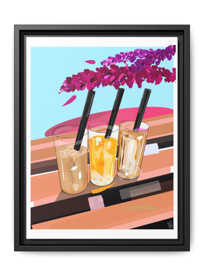 Under The Bugenvilija Canvas, Framed