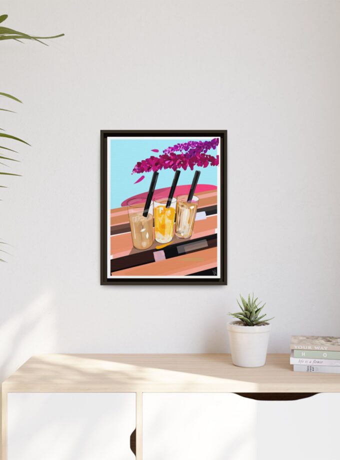 Under The Bugenvilija Canvas, Framed