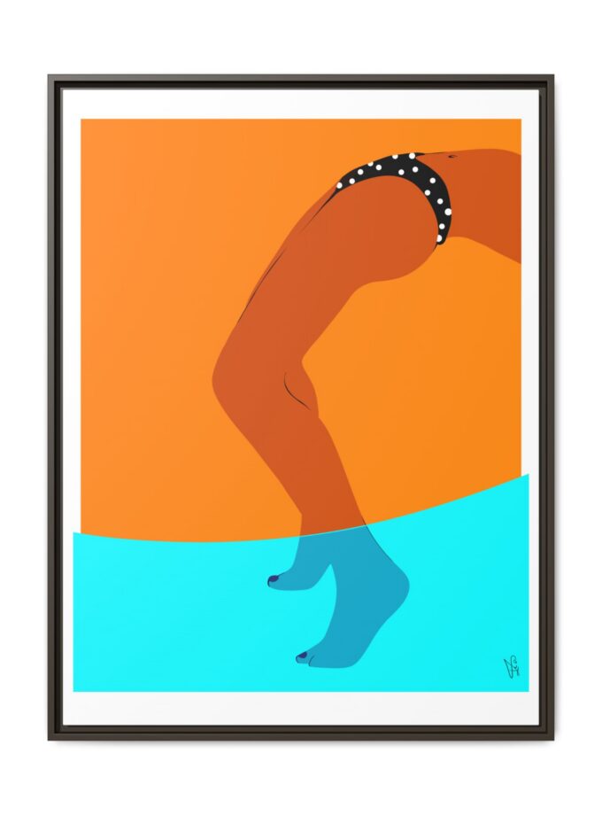 Pool Bridge Canvas, Framed