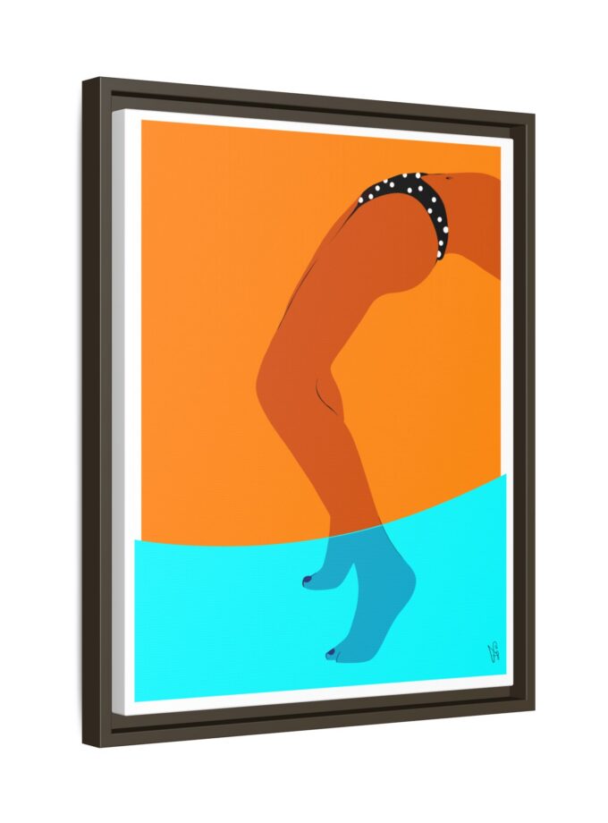 Pool Bridge Canvas, Framed