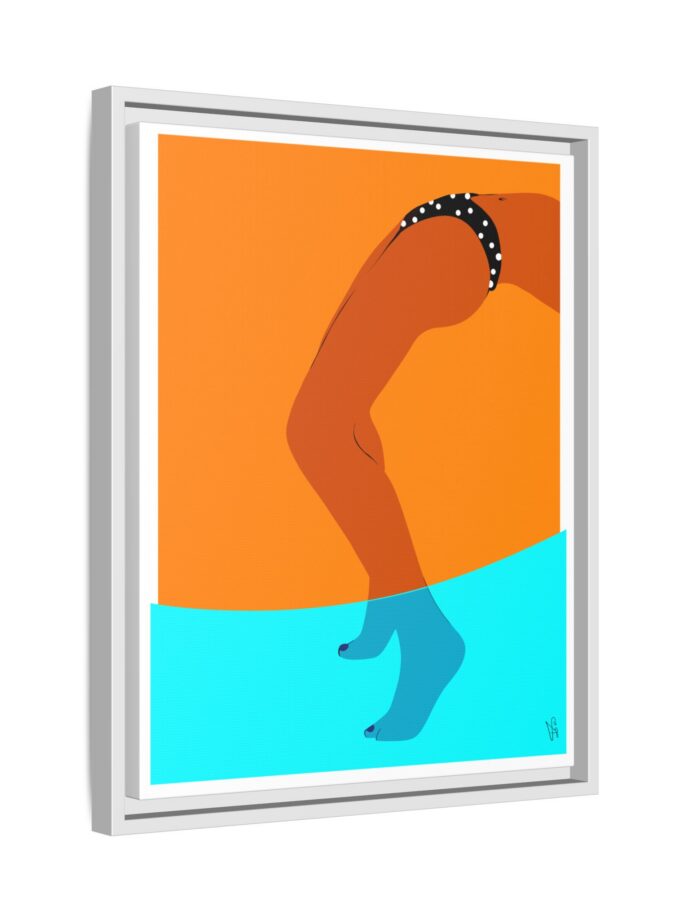 Pool Bridge Canvas, Framed