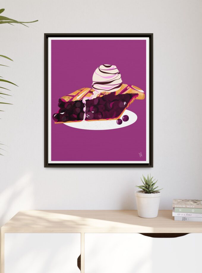 Blueberry Pie Canvas, Framed