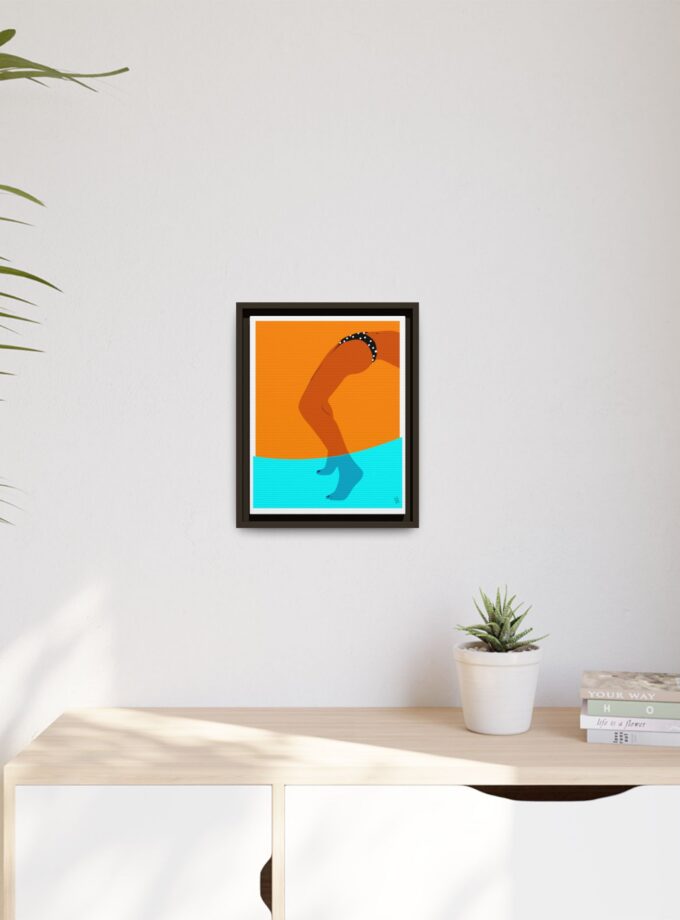 Pool Bridge Canvas, Framed