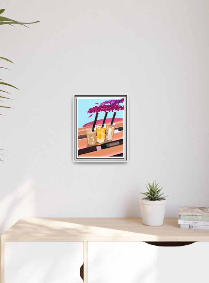 Under The Bugenvilija Canvas, Framed