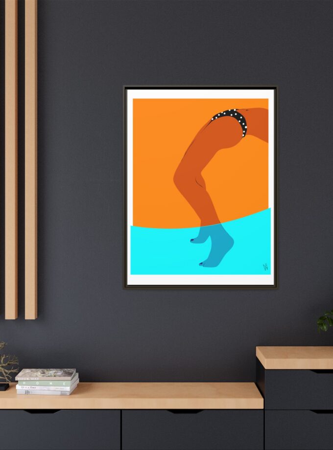 Pool Bridge Canvas, Framed