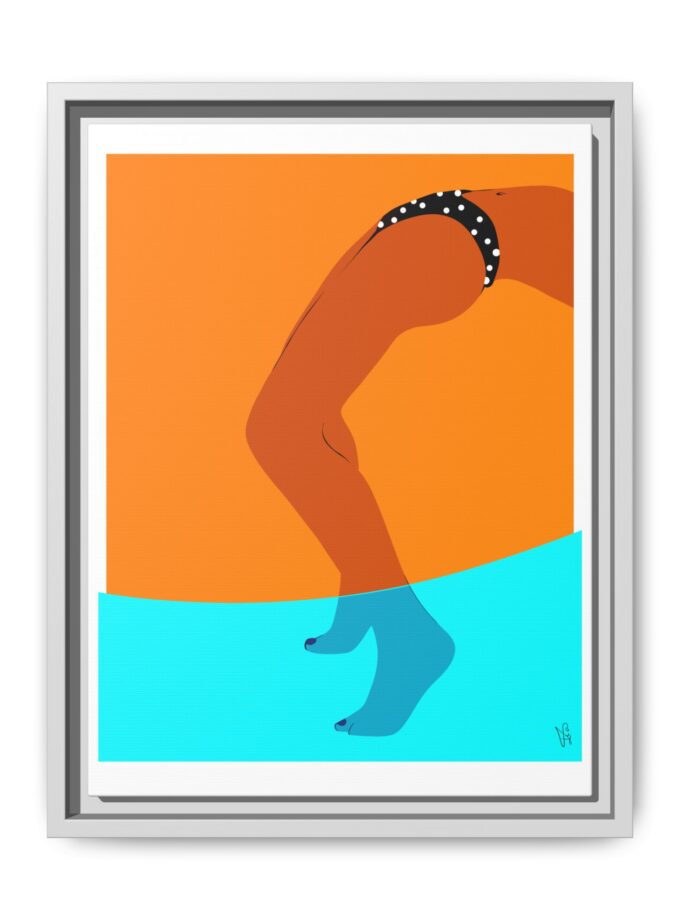 Pool Bridge Canvas, Framed