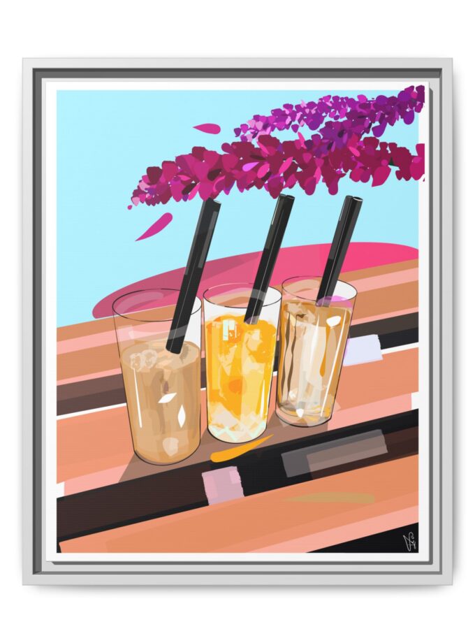 Under The Bugenvilija Canvas, Framed