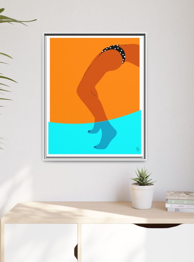 Pool Bridge Canvas, Framed