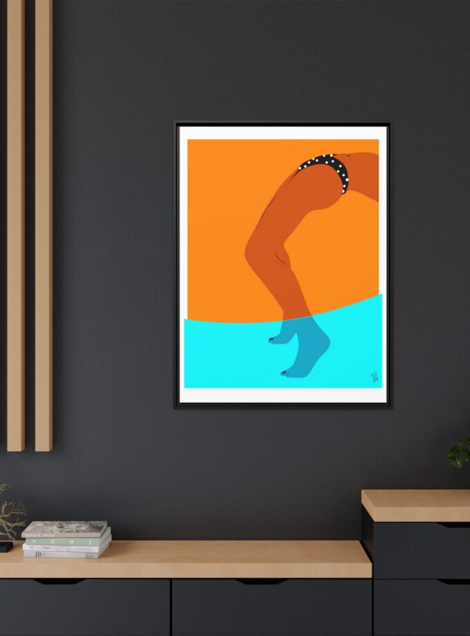 Pool Bridge Canvas, Framed