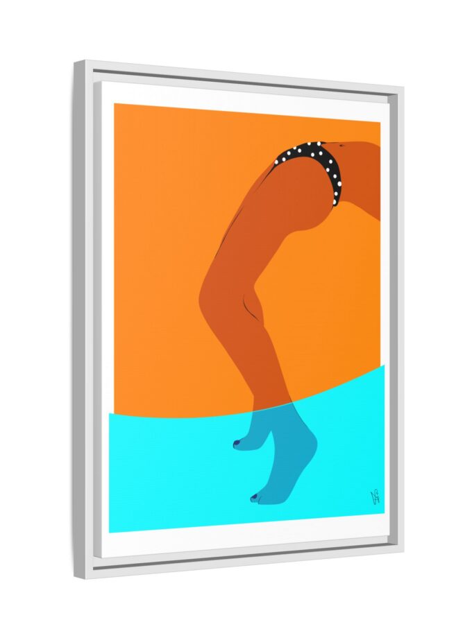 Pool Bridge Canvas, Framed