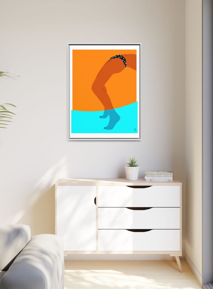 Pool Bridge Canvas, Framed