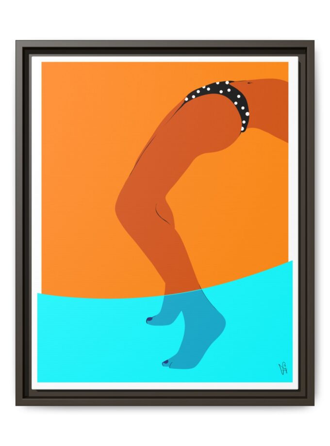 Pool Bridge Canvas, Framed