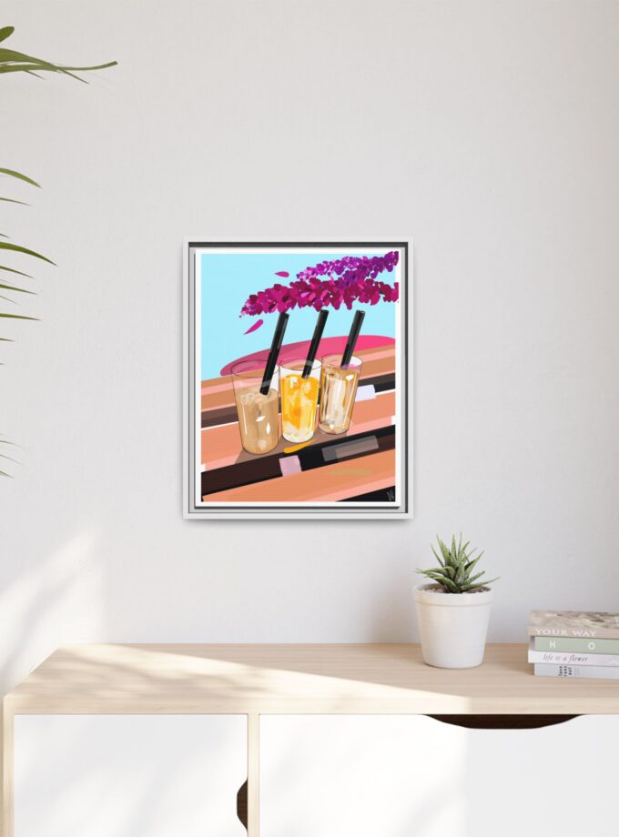 Under The Bugenvilija Canvas, Framed