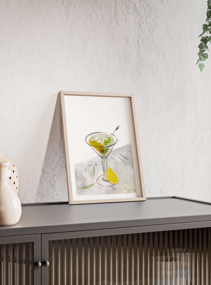 Dirty Martini Poster, Framed