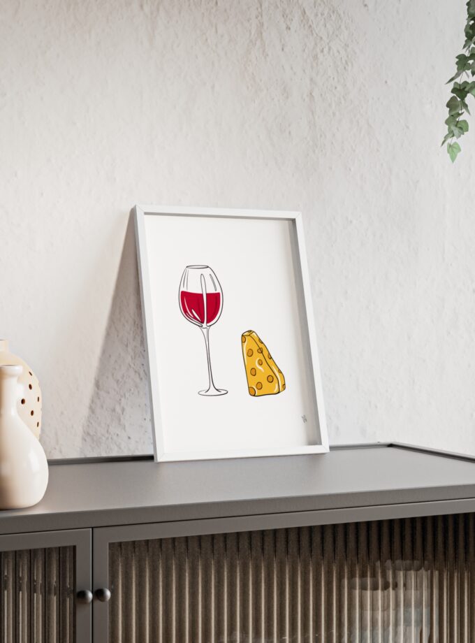 Girl Dinner Poster, Framed