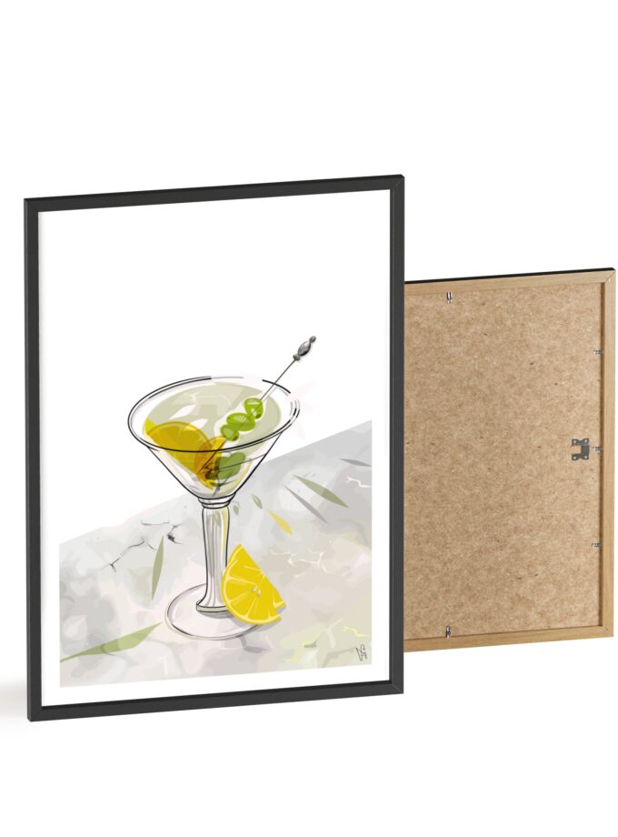 Dirty Martini Poster, Framed