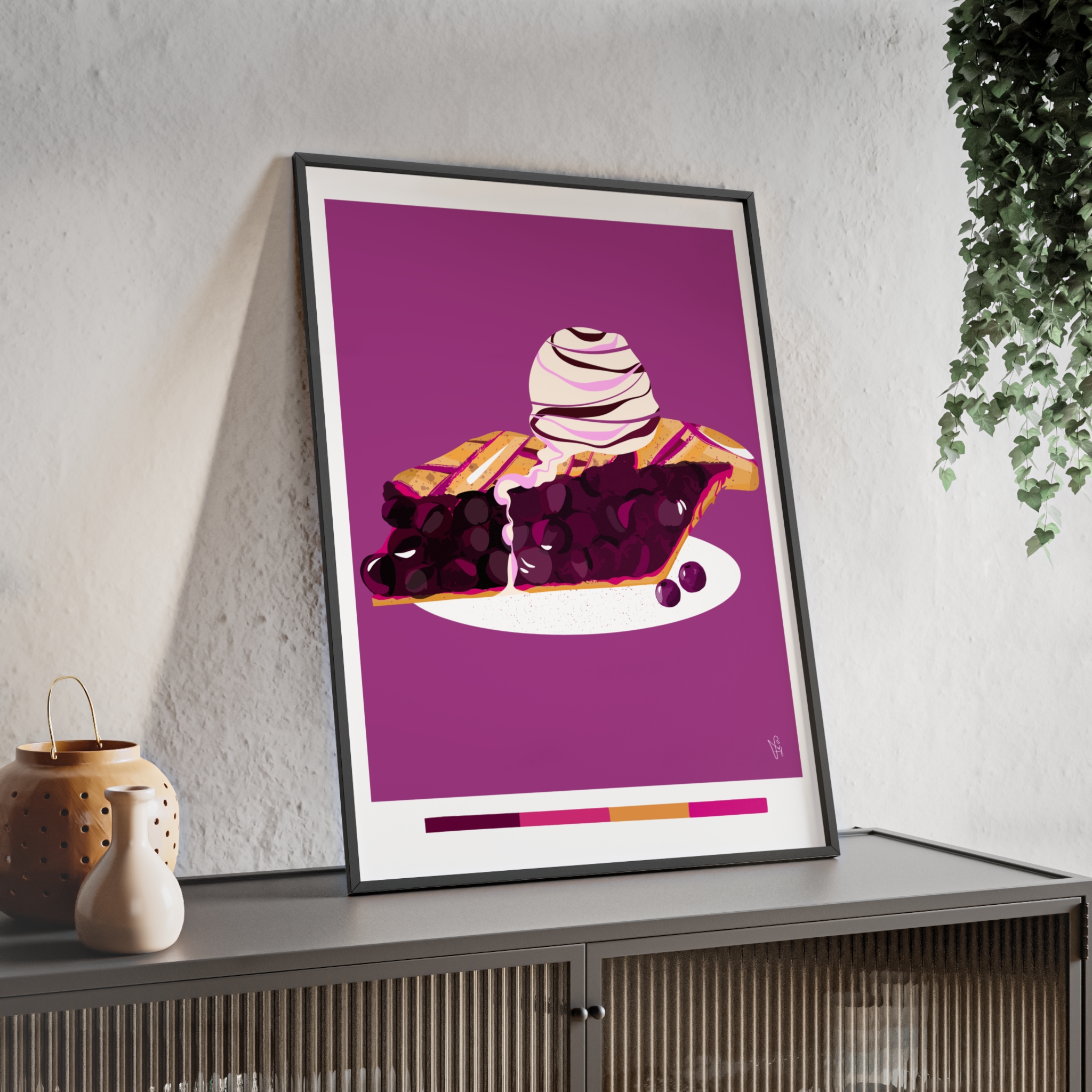 Blueberry Pie Poster, Framed - Image 19