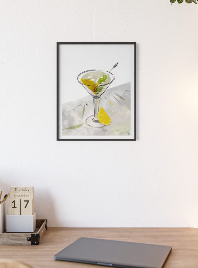 Dirty Martini Poster, Framed