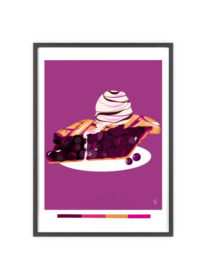 Blueberry Pie Poster, Framed