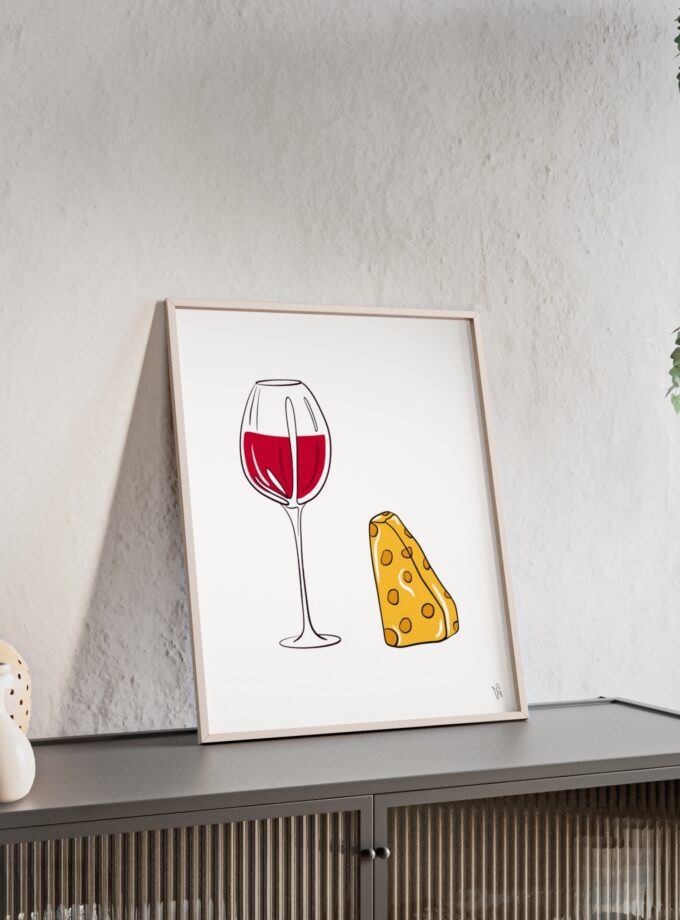 Girl Dinner Poster, Framed