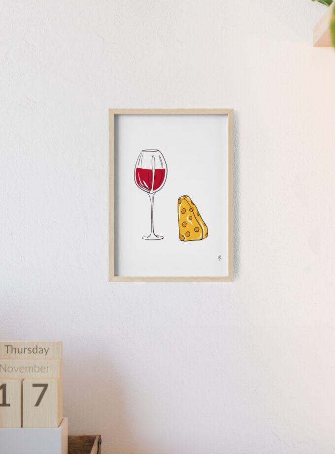 Girl Dinner Poster, Framed