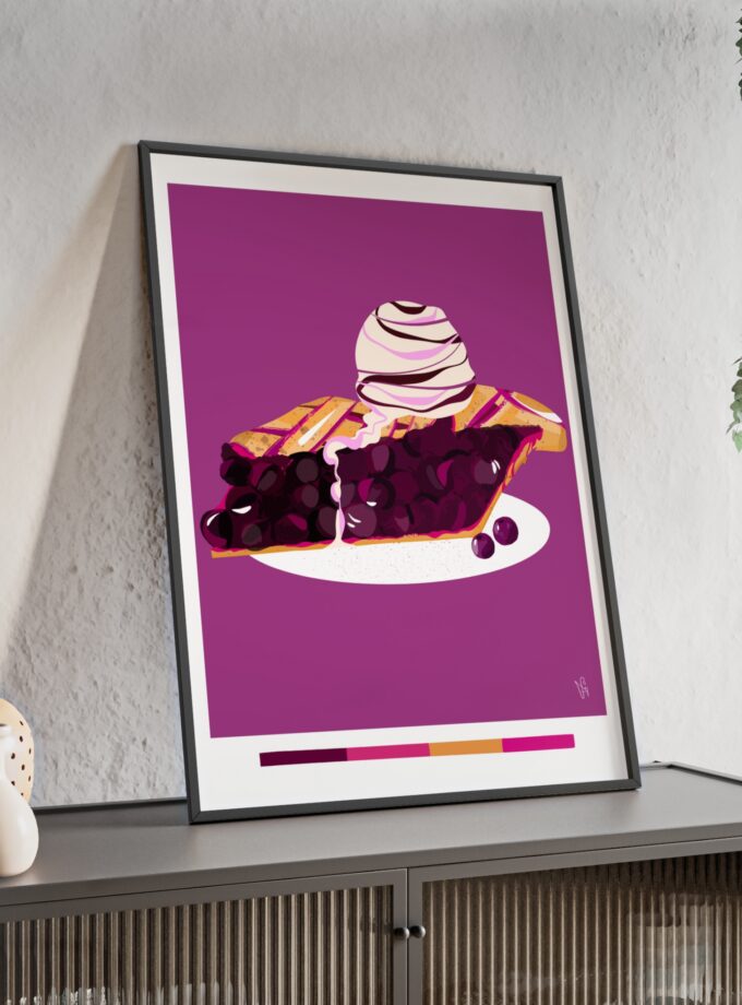 Blueberry Pie Poster, Framed