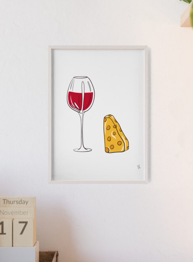 Girl Dinner Poster, Framed