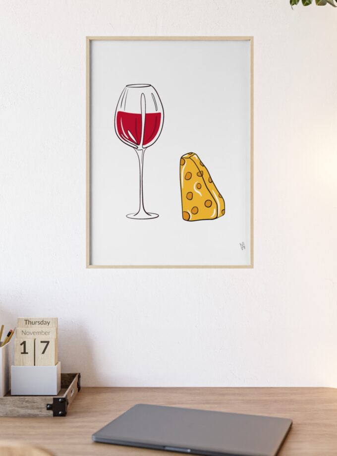 Girl Dinner Poster, Framed