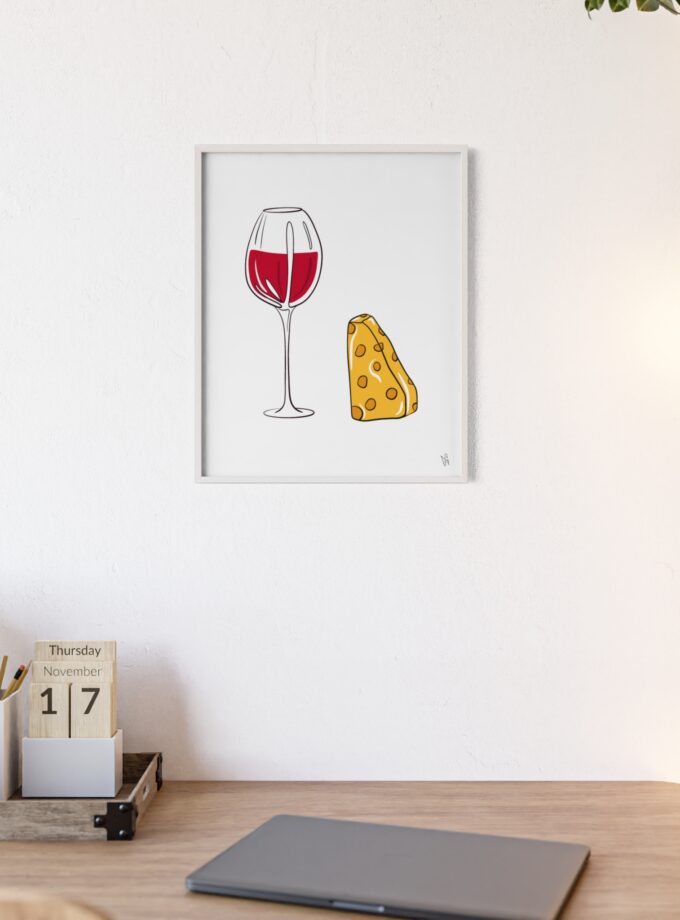 Girl Dinner Poster, Framed